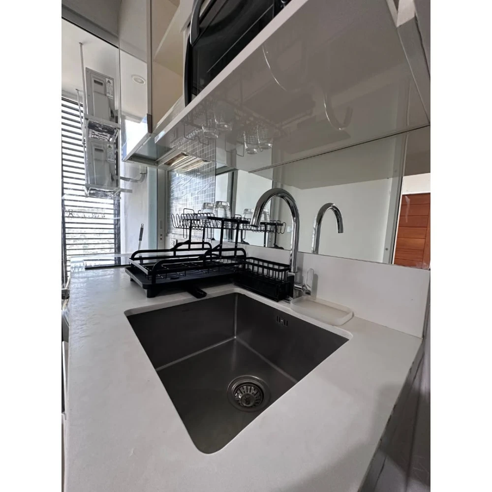 Condo for rent at The Sky Sukhumvit, corner unit, 180-degree city view, no buildings obstructing the view, high level of privacy. Book now!