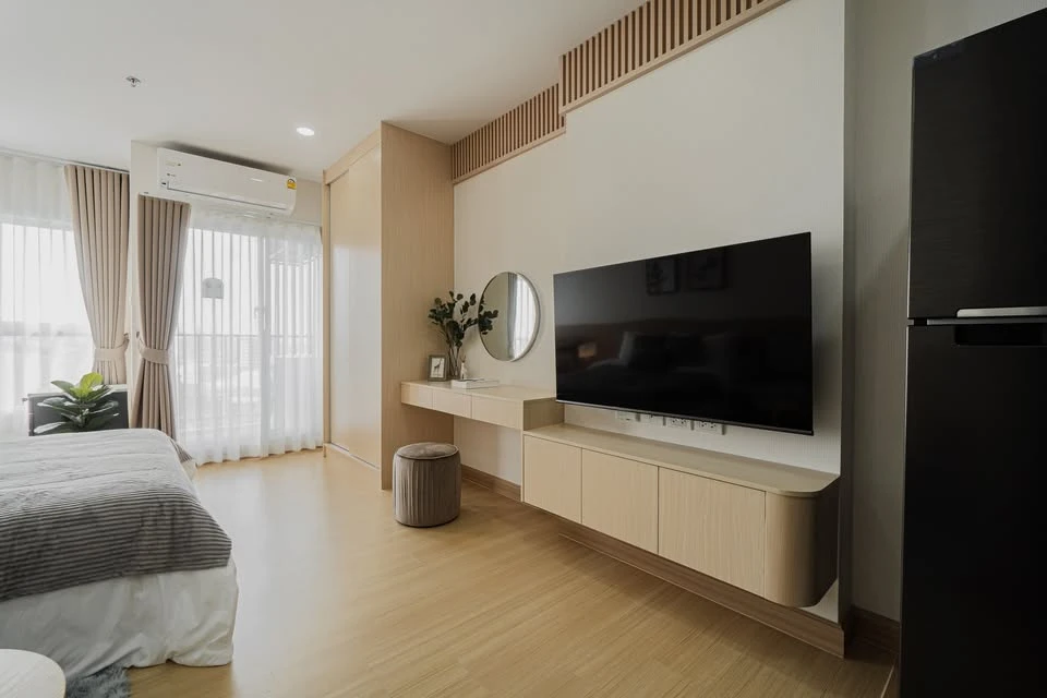 For rent Supalai Veranda Ramkhamhaeng, beautifully decorated room, 17th floor, high view, you must hurry to reserve now.