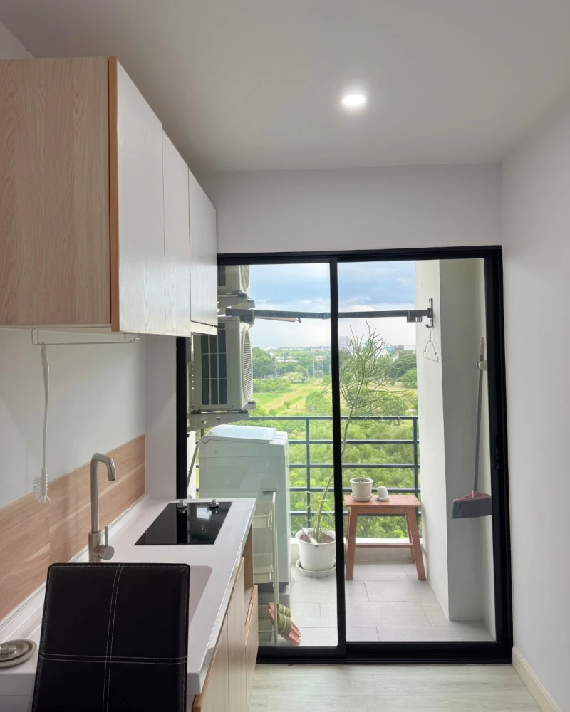 For rent: V Condo Salaya, ready to move in, furnished, complete with electrical appliances. Come and reserve now, don't miss out.