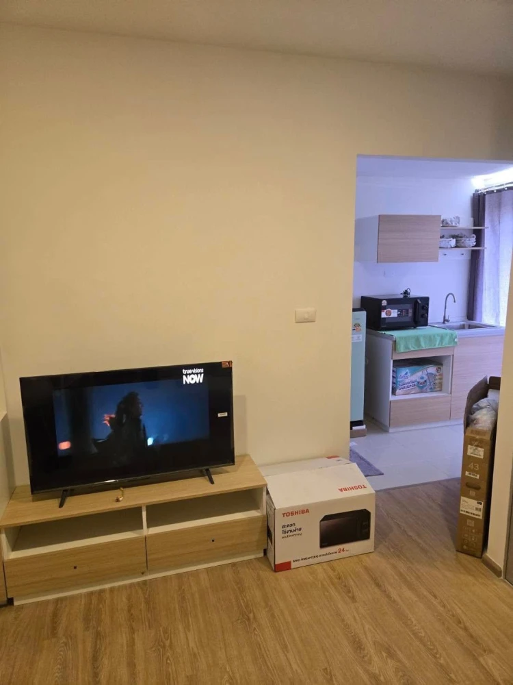 For rent, Sena Kit Condo, Bangna-Trad, Km. 29, clearly separated rooms, reasonable price, complete here, must come and book now.