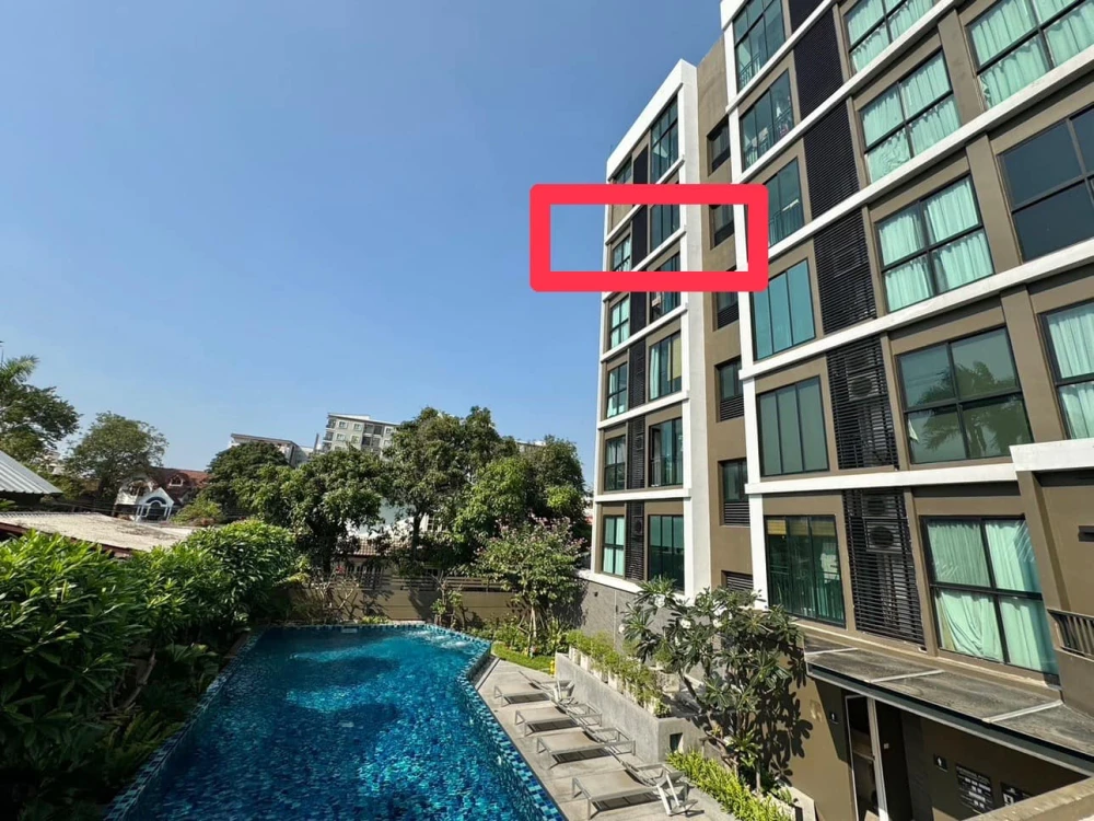 For rent, Living Nest Lat Phrao 44, unblocked view, complete with electrical appliances. Reserve first and stay first.