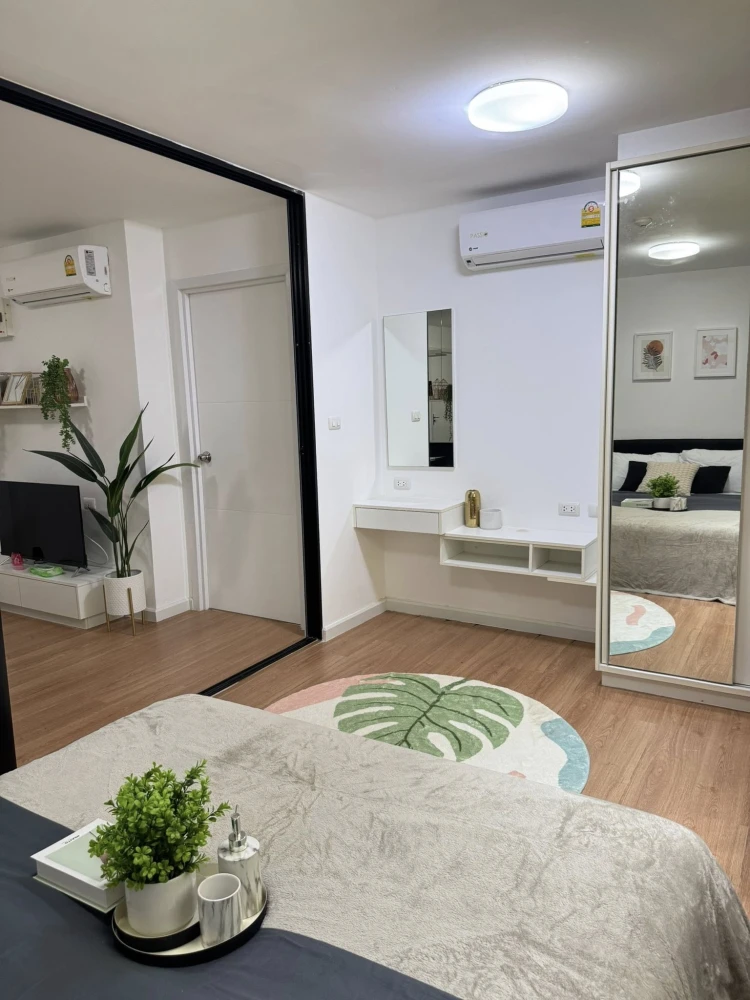 For rent: Icondo Salaya Phase 2, beautifully decorated room, white tone, comfortable to the eye, affordable price, must hurry to reserve.
