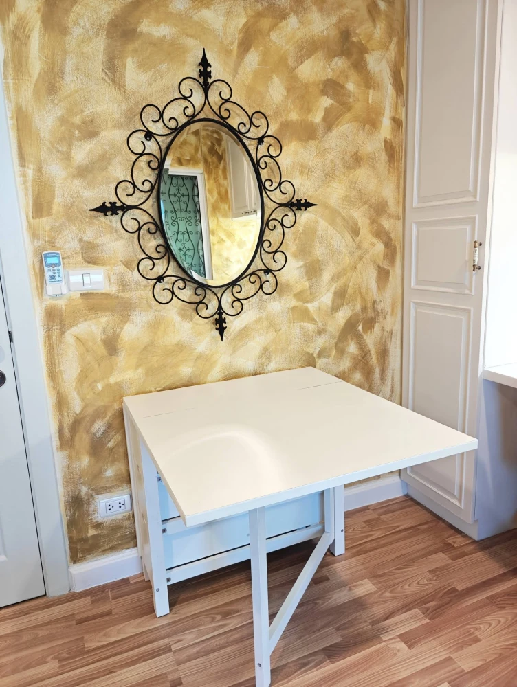 Condo for rent at Regent Orchid Sukhumvit 101. Fully furnished and ready to move in. High-quality wallpaper installed. Book now! Don't miss out!
