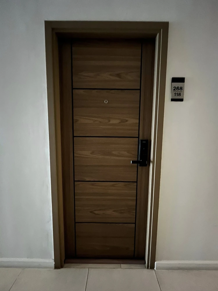 Condo for rent at The Cube Loft Srinakarin. The unit is partitioned into separate zones, ready to move in with just your luggage.