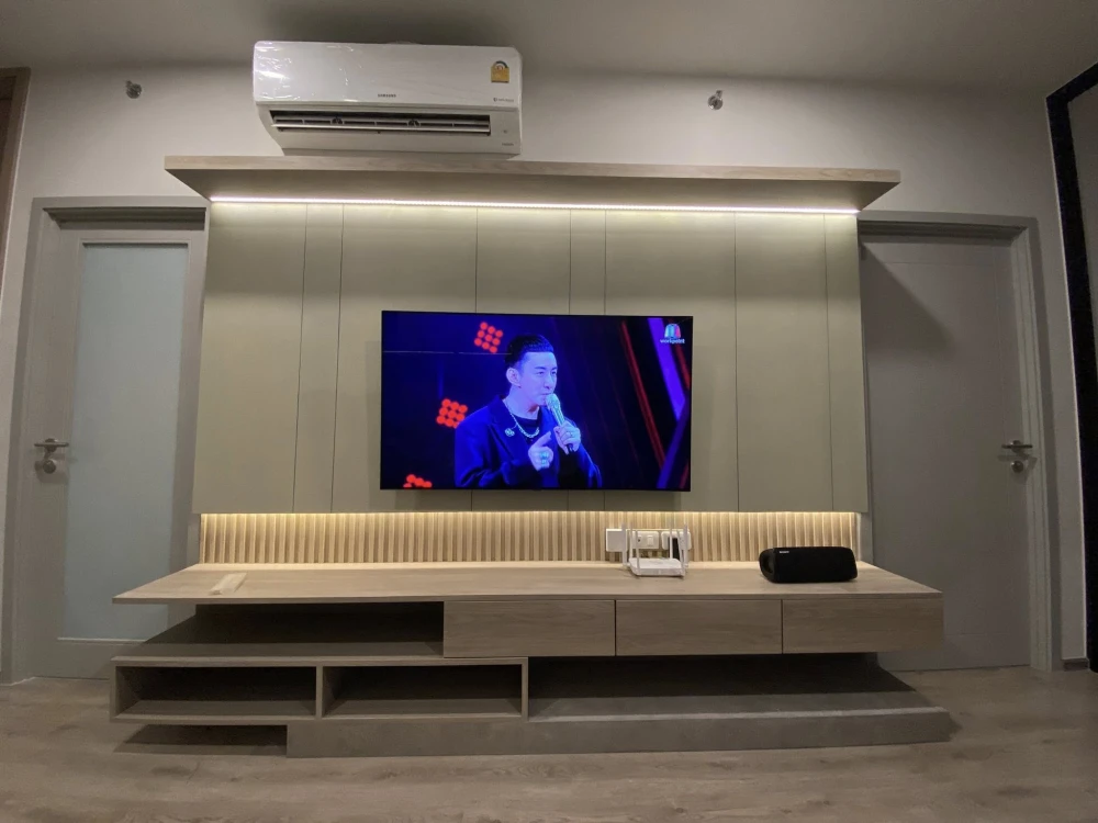 Condo for rent, ready to move in, Chapter One Flow Bangpo, high floor, Chao Phraya River view, built-in with complete furniture and appliances, just b