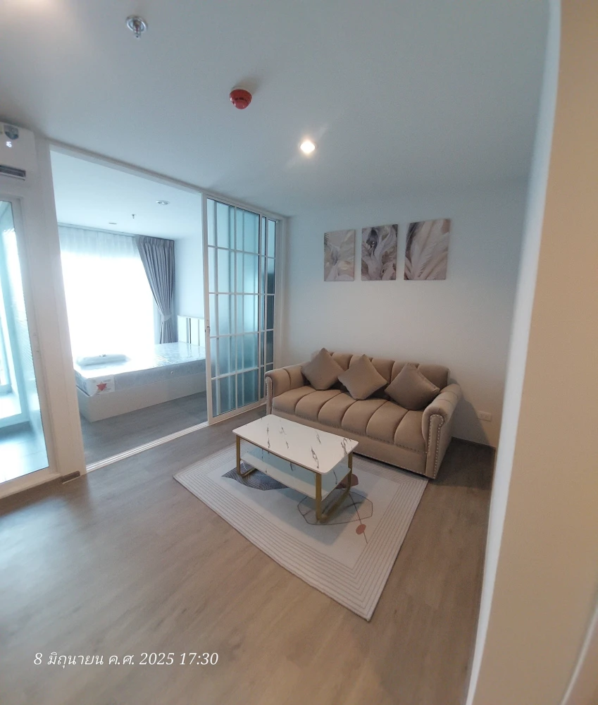 Apartment for rent at Regent Home Bangna. The room is partitioned into separate areas and comes fully furnished. Book now, don't miss out!