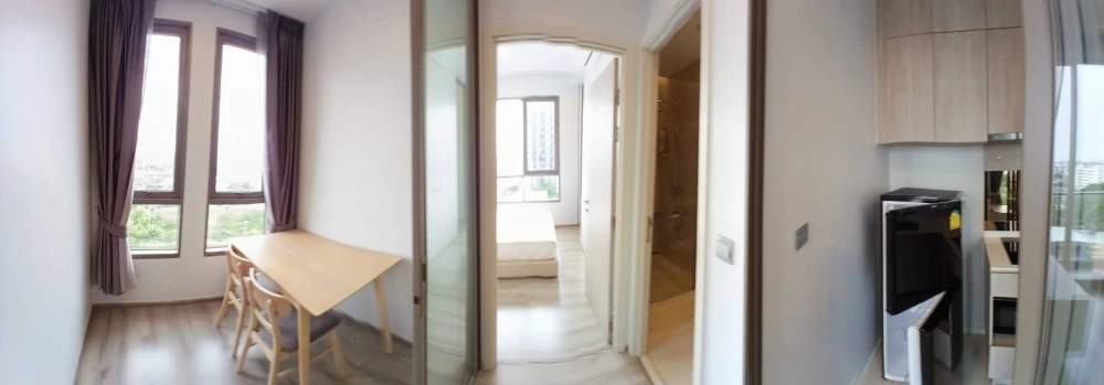 For rent, corner room, Mi Chiva Kaset Station, high floor, beautiful view, fully furnished. Not booking is a big mistake.