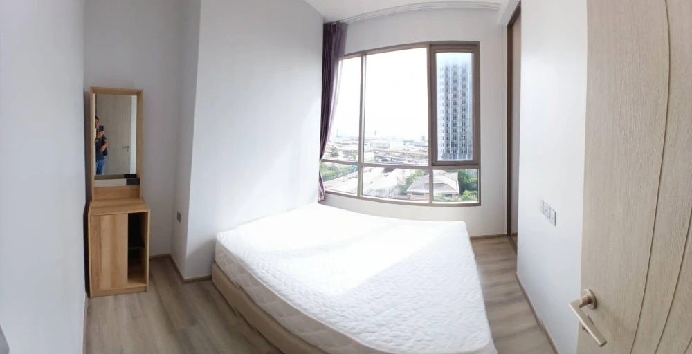 For rent, corner room, Mi Chiva Kaset Station, high floor, beautiful view, fully furnished. Not booking is a big mistake.