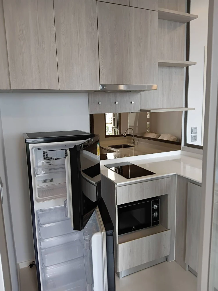 For rent, corner room, Mi Chiva Kaset Station, high floor, beautiful view, fully furnished. Not booking is a big mistake.