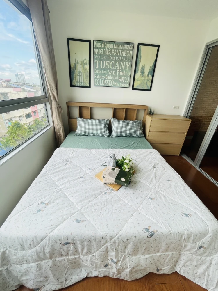 For rent Dcondo Rattanathibet, 6th floor, Building D, well decorated. It's very beautiful. Book quickly before you miss it.