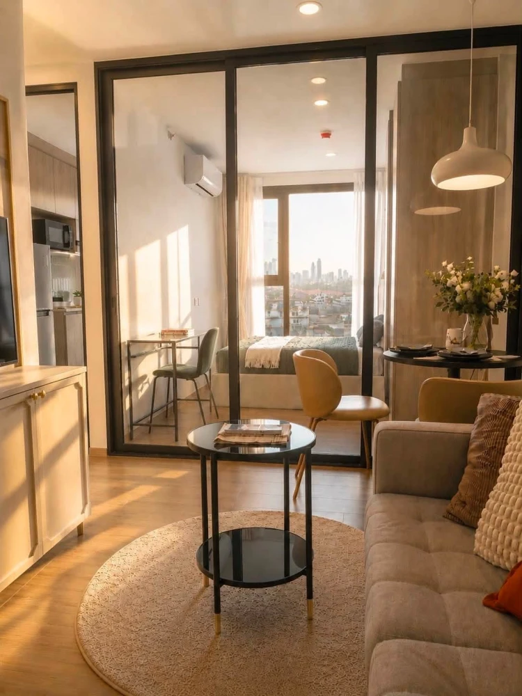 Original Play Bangkhunnon Triple Station for rent. Decorated in a Modern Classical style with Japanese influences, creating a warm and relaxing atmosp