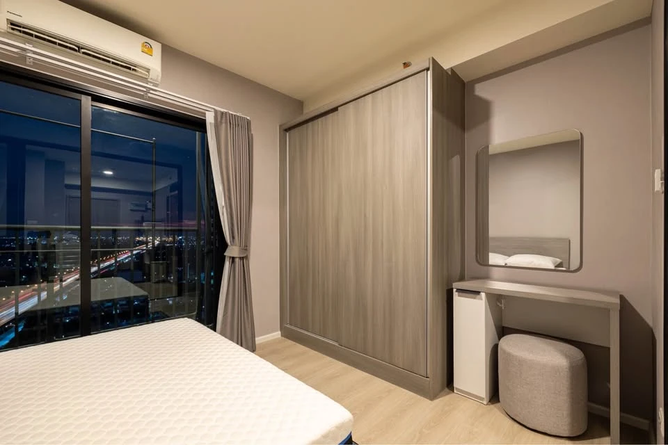 For rent: A Space Mega, Building A, great view, next to Mega Bangna and Ikea, high floor, great atmosphere, if you don't book, you'll really miss out.