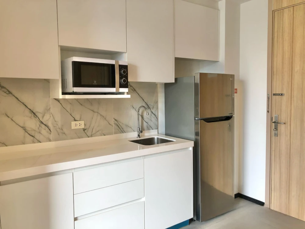 ให้เช่า AQ Alix-Residence Soonvijai ชั้น 4 ห้องมุม เห็นวิวต้นไม้ร่มรื่นสบายตา ตกแต่งครบๆ สนใจจองเลยจ้า