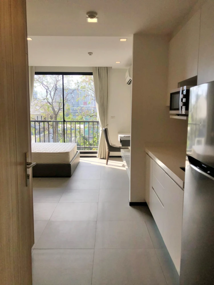 ให้เช่า AQ Alix-Residence Soonvijai ชั้น 4 ห้องมุม เห็นวิวต้นไม้ร่มรื่นสบายตา ตกแต่งครบๆ สนใจจองเลยจ้า