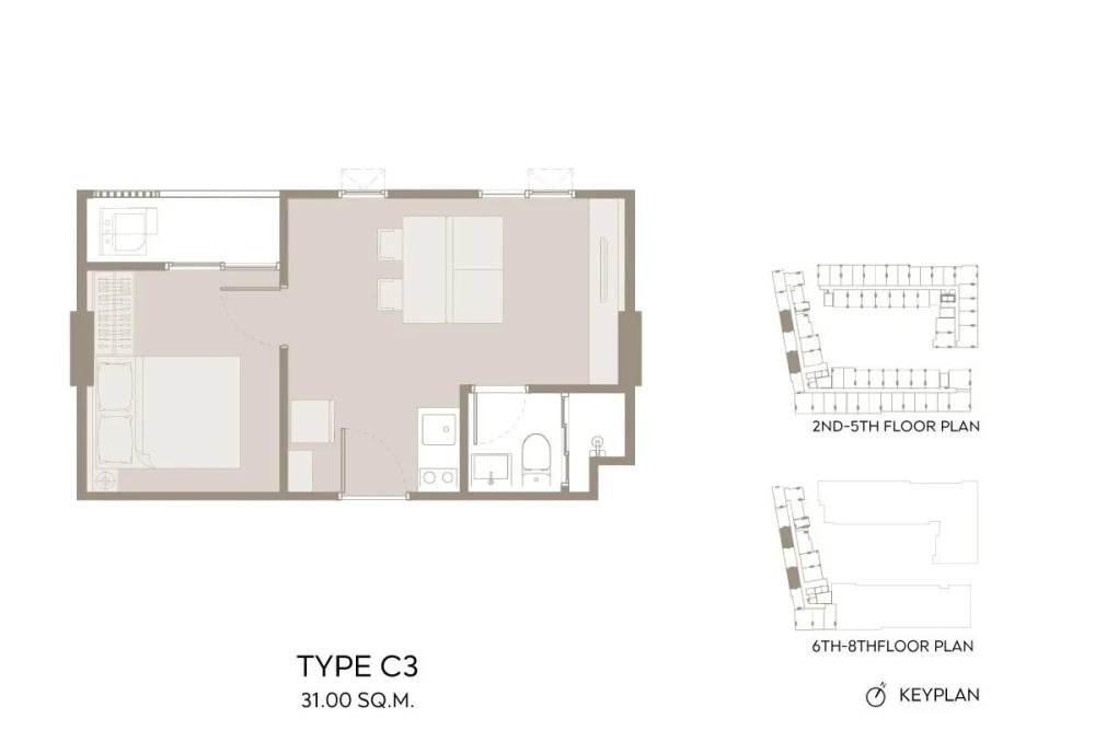 For rent: Aspire Itsaraphap Station. Spacious and comfortable room on a low floor for easy access. Book now!