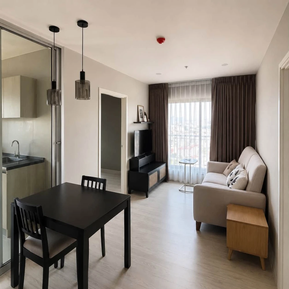 For rent: Aspire Rattanathibet 2, corner unit offering privacy and spacious living area, fully furnished. Book now!