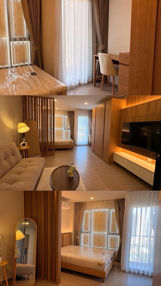 For rent: Aspire Sukhumvit - Rama 4, 19th floor. Unobstructed view, no tall buildings blocking the view. Minimalist decor, very comfortable to live in