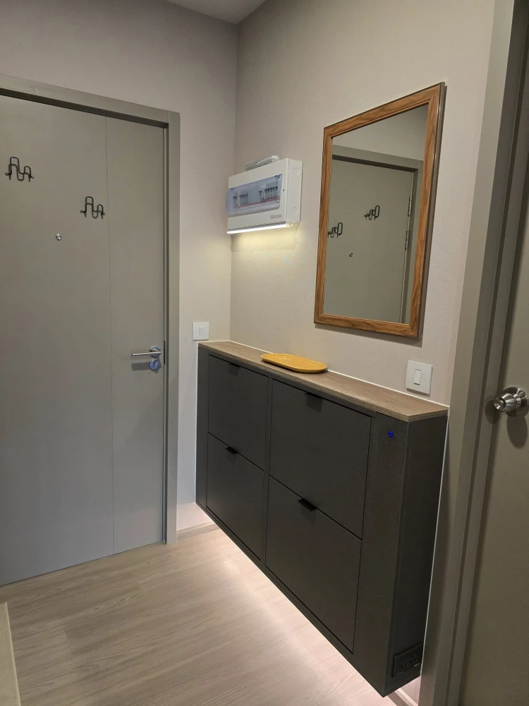 For rent: Aspire Sukhumvit – Rama 4, ready to move in, 8th floor, outside view, open view, south facing, quiet, no blocked view, hurry to reserve.