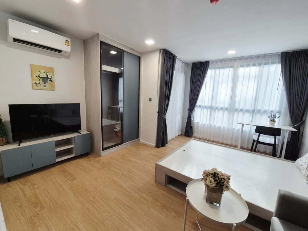 For rent: Atmoz Kanaal Rangsit, 1 bedroom, 1 bathroom, decorated in a cool tone, good location, garden view, reserve now!