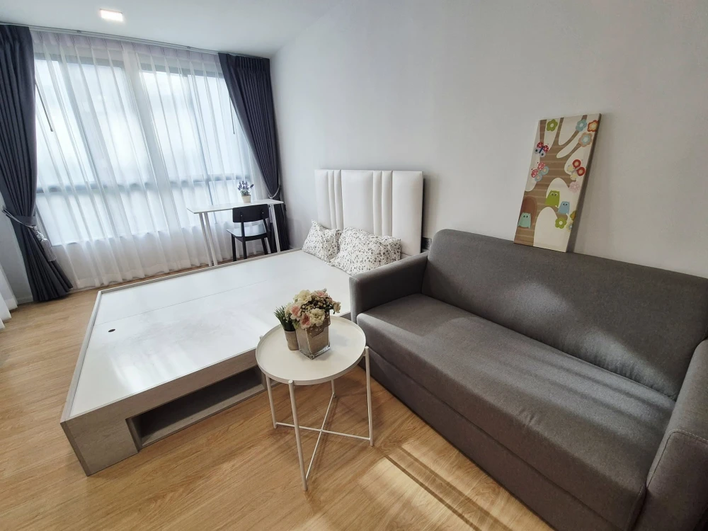 For rent: Atmoz Kanaal Rangsit, 1 bedroom, 1 bathroom, decorated in a cool tone, good location, garden view, reserve now!