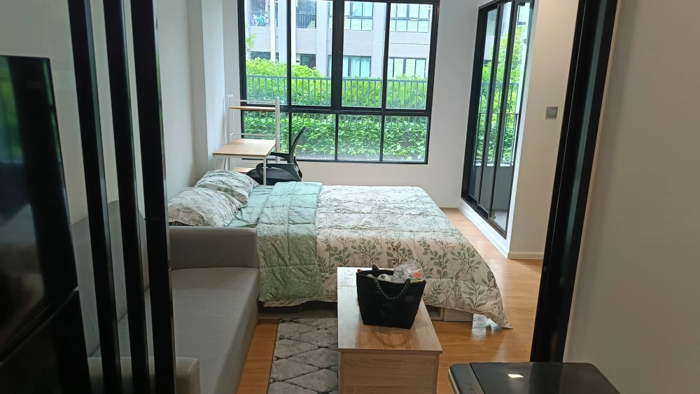 For rent Atmoz Kanaal Rangsit, 2nd floor, view inside, fully furnished room, nice to live in, book now, don't miss out.