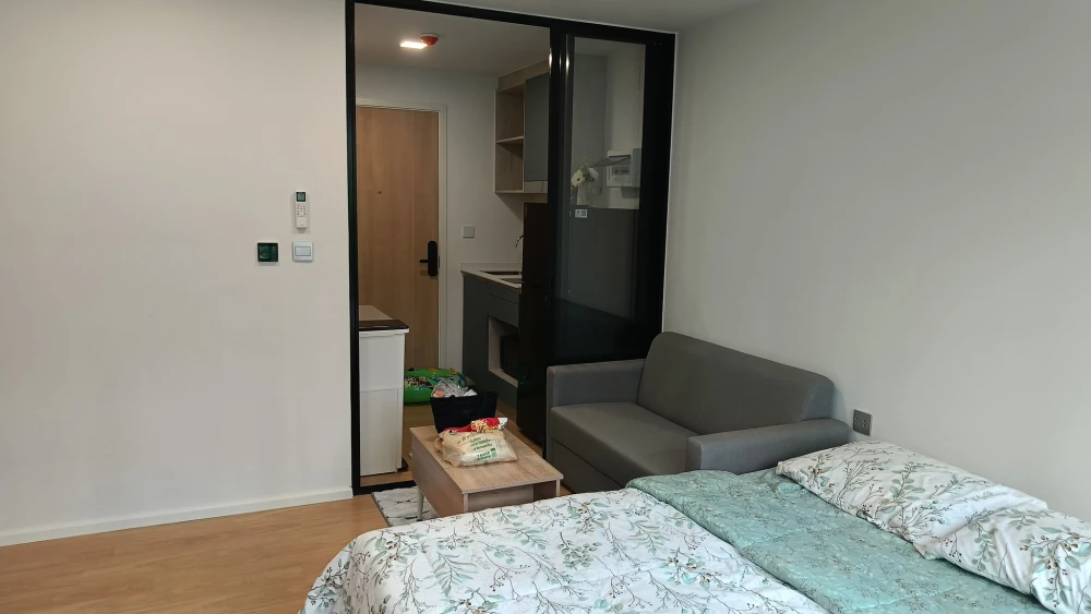 For rent Atmoz Kanaal Rangsit, 2nd floor, view inside, fully furnished room, nice to live in, book now, don't miss out.