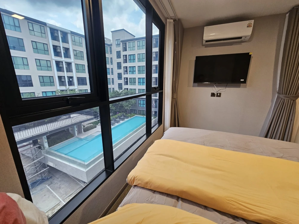 For rent: Atmoz Palacio Lat Phrao Wang Hin, 1 bed plus, 5th floor, swimming pool view, garden view, very good breeze, come and reserve now, don't dela