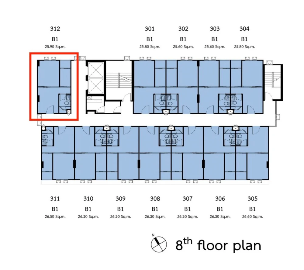 ให้เช่า B-Loft Lite Sukhumvit 107 ชั้น 8 ห้องมุม แต่งครบ พร้อมเข้าอยู่ จองเลย อย่ารอช้า