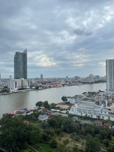 For rent: Chapter Charoennakhon-Riverside, Chao Phraya River view, Asiatique, wallpaper all around the room, must book.