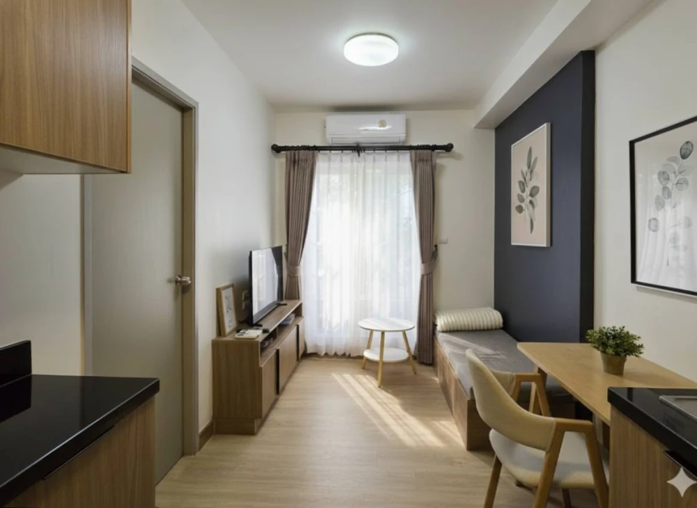 For rent: Chapter One The Campus Ladprao, 1 beautifully decorated room, great location, fully furnished. Just bring your bags and move in!