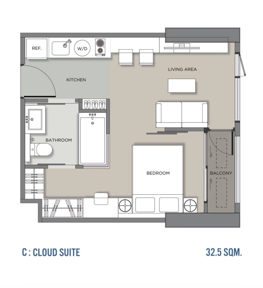 Condo for rent at Cloud Thonglor-Petchaburi. The unit is tastefully decorated, inviting, and fully equipped with appliances—book now before it’s gone!