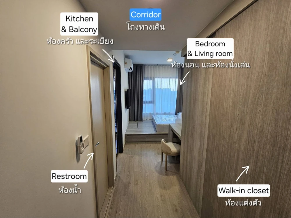 For rent: COBE Kaset-Sri Pathum condo with separate kitchen (no odors in the bedroom)!!! Fully equipped with amenities. Don't miss out!