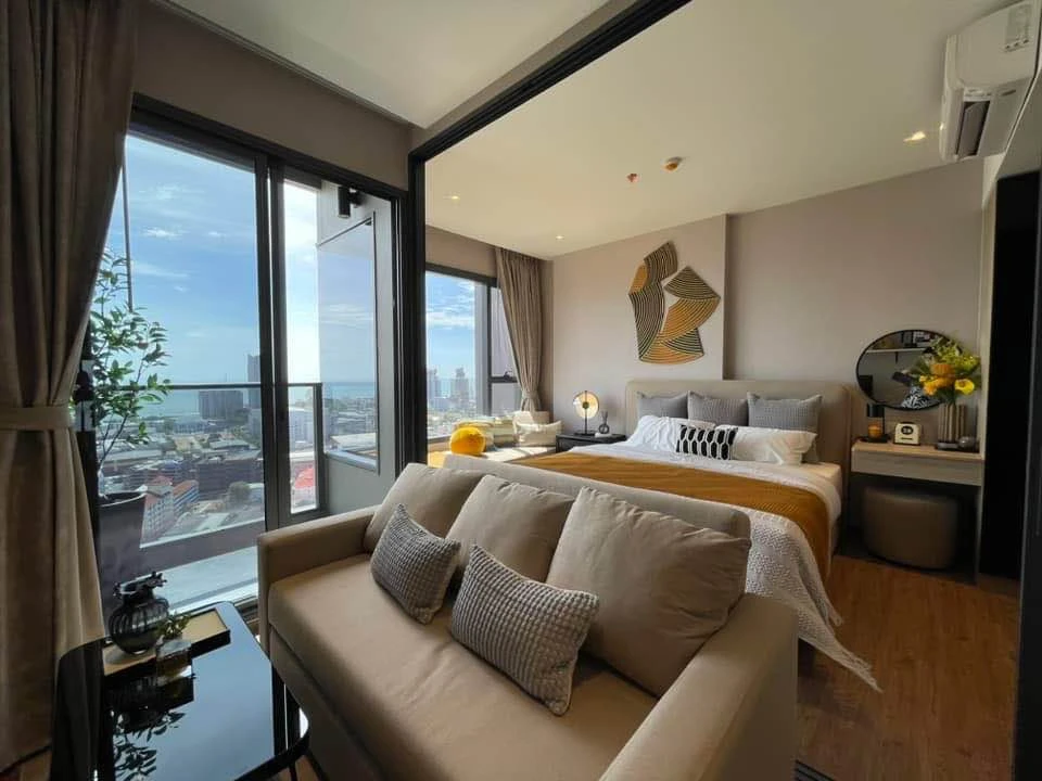 Condo for rent ONCE PATTAYA, high floor, sea view, spacious room, nice to live in, hurry and reserve now.