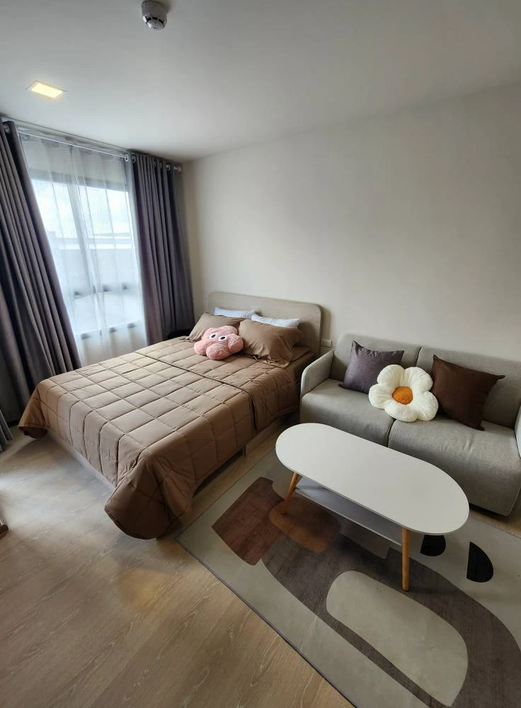 Dcondo Air Lat Krabang for rent, ready to move in, complete in one place, just bring your belongings and move in. Don't miss out!