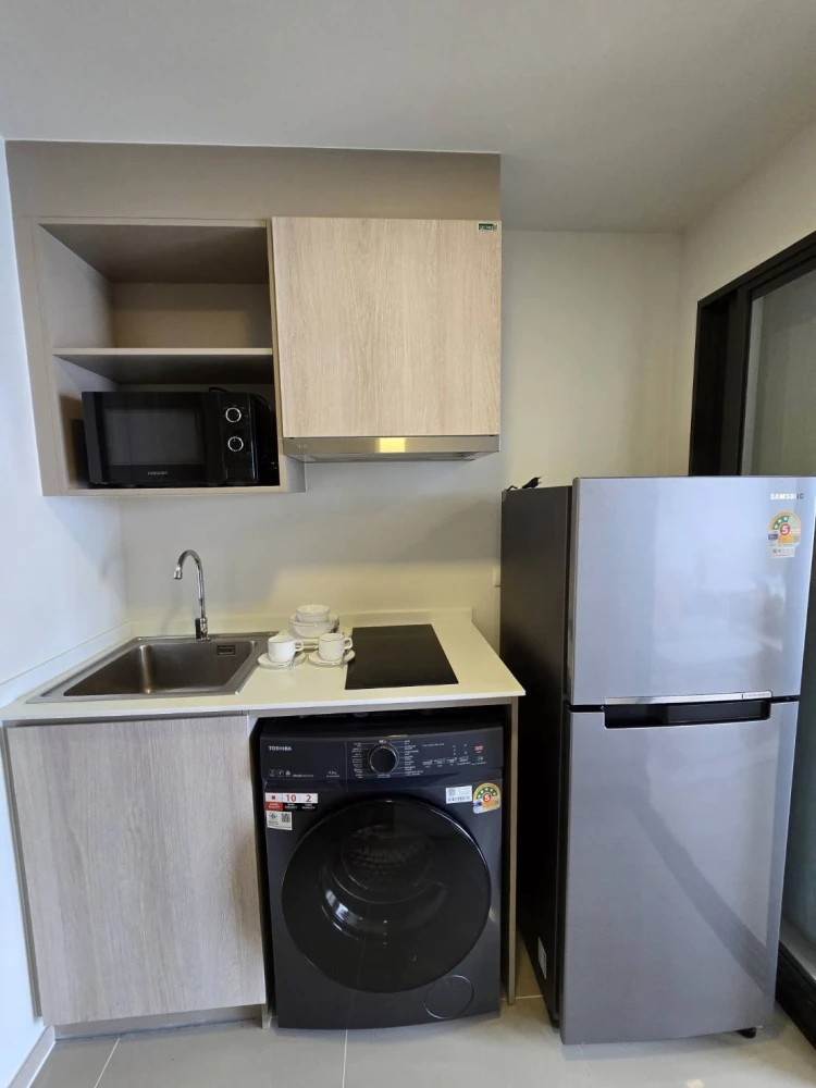Dcondo Air Lat Krabang for rent, ready to move in, complete in one place, just bring your belongings and move in. Don't miss out!