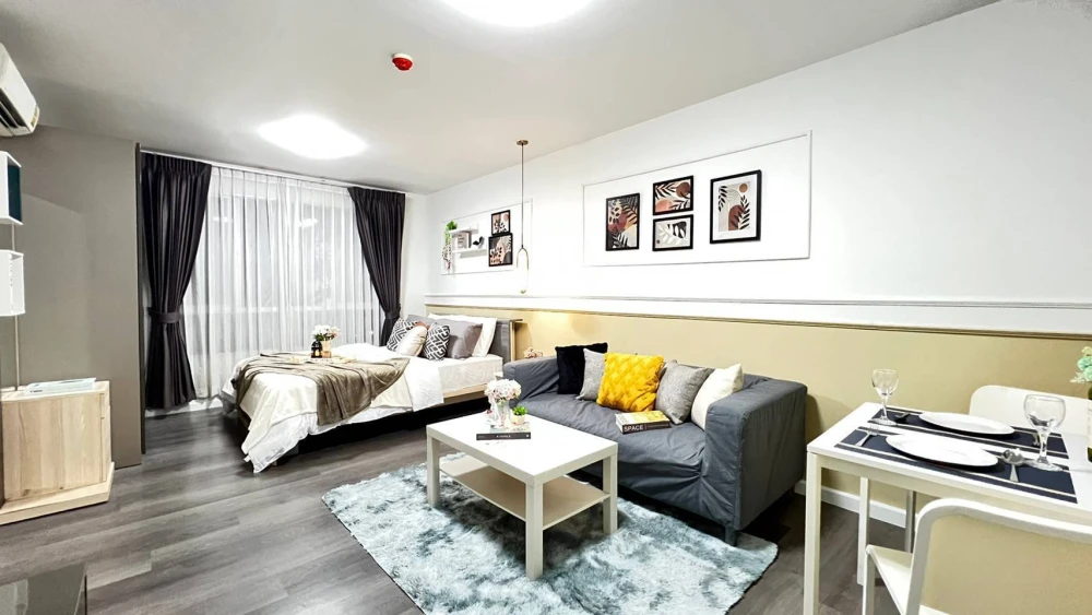 For rent Dcondo Campus Resort Bangna, 2nd floor, Building A (with washing machine), ready to move in!!