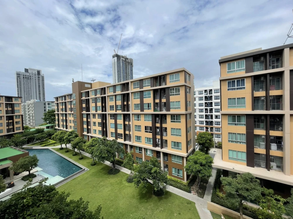 For rent: DCondo Campus Resort Rangsit Phase 1, front end, close to the road, fully furnished, double spring mattress to reduce back pain, don't miss