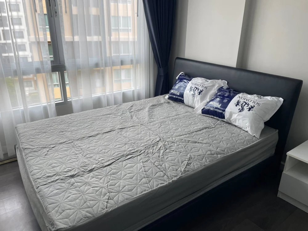 For rent: DCondo Campus Resort Rangsit Phase 1, front end, close to the road, fully furnished, double spring mattress to reduce back pain, don't miss