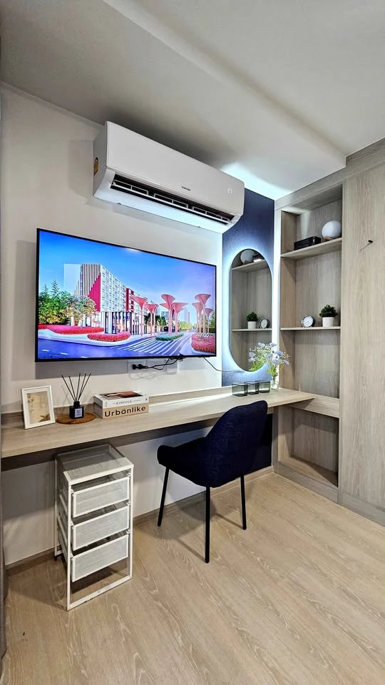 For rent: dcondo hype rangsit, 3rd floor, exterior view, beautiful room, fully furnished, ready to move in. Book now!