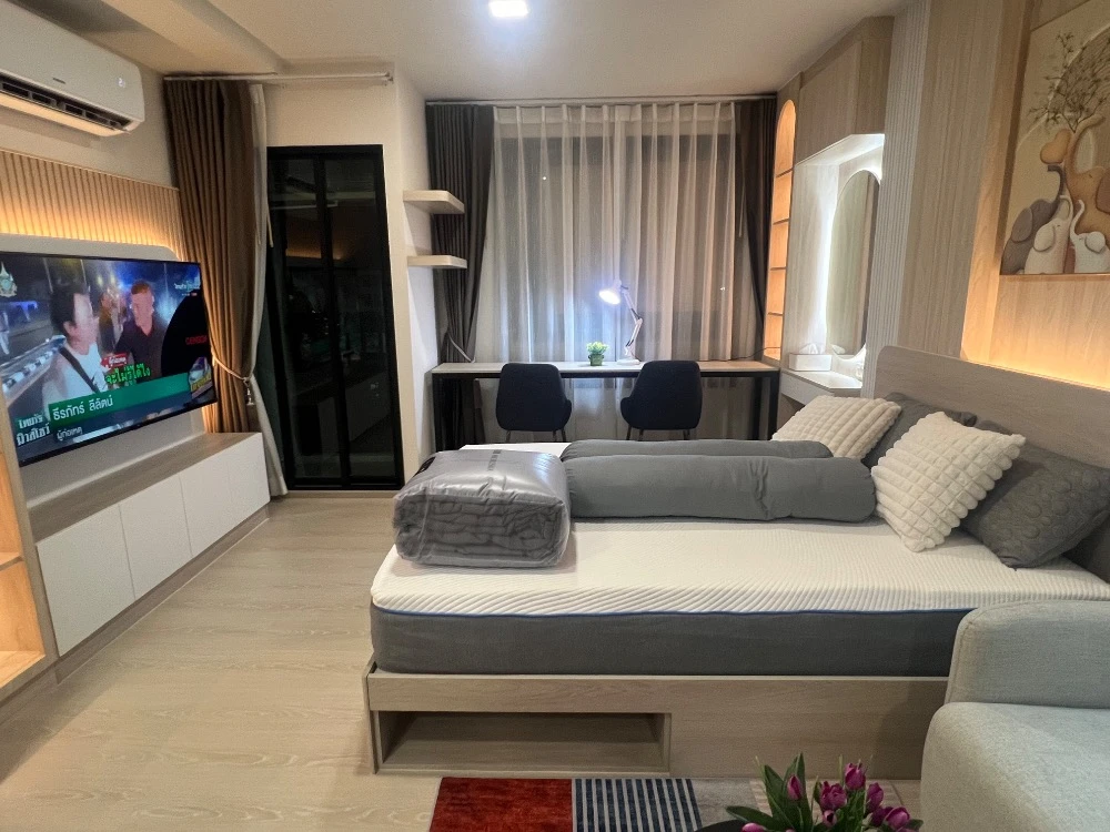 For rent: dcondo hype rangsit, 3rd floor, garden view, decorated in Muji style, nice to live in, reserve now.