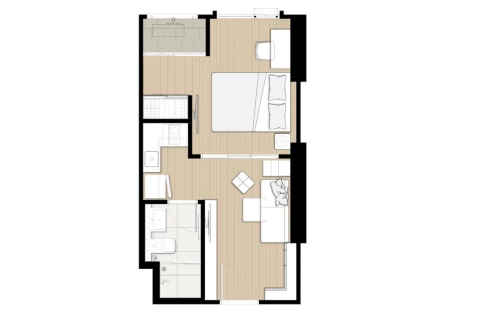 For rent: Denim Jatujak, beautiful room with city view, 29th floor, fully furnished with appliances. Highly recommended!