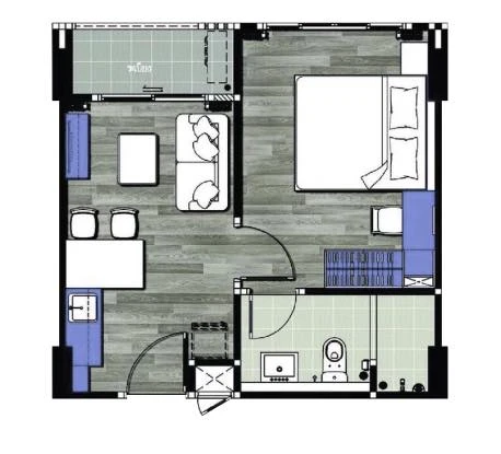 G Condo Sriracha for rent. Nice unit on the 5th floor, decorated in a coordinated style, fully furnished. Book now!