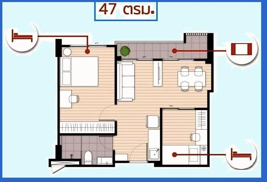 For rent: G haus Condo Santikham 6, large room, comfortable, comes with a lot of usable space, come and reserve now.