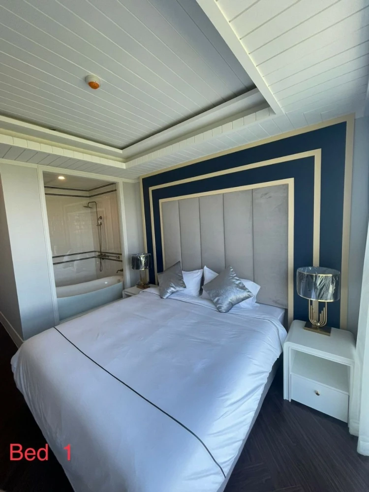 Grand Florida Beachfront Condo Resort Pattaya for rent, 3 bedrooms, fully furnished, nice to live in, reserve now.
