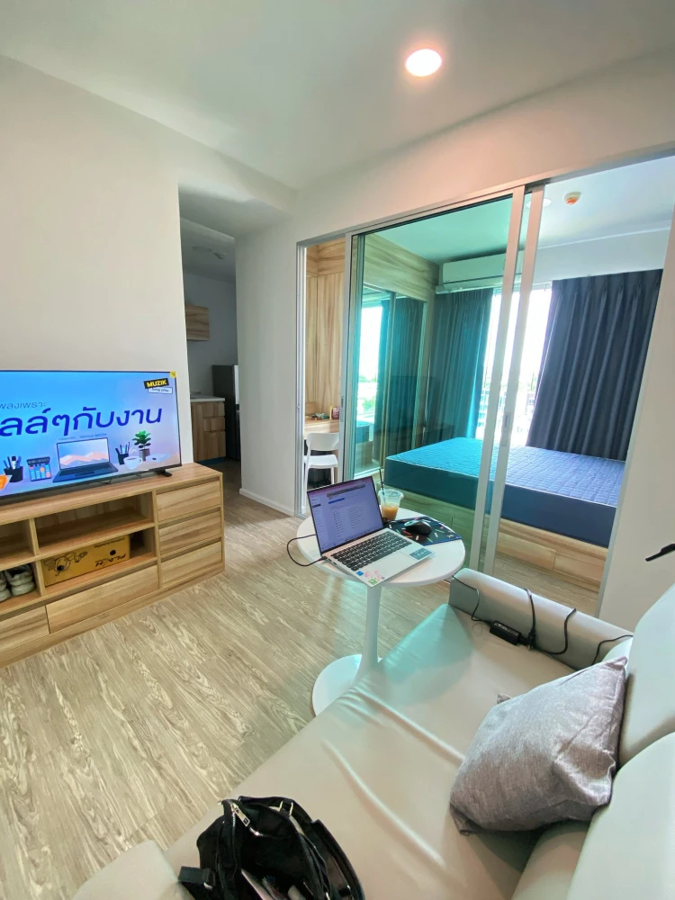 Happy Condo DonMueang the Terminal for rent, a room with partitions, perfectly divided into spaces, comes with a great price, reserve now, don't miss