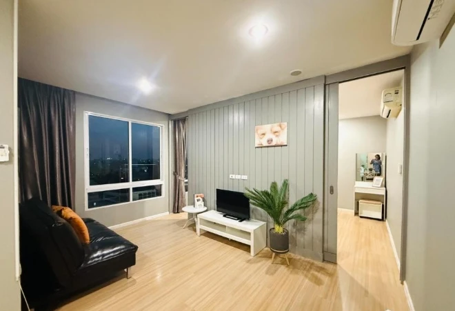 Happy Condo Ladprao 101 for rent, 6th floor, city view, beautiful room, fully furnished. Book now!