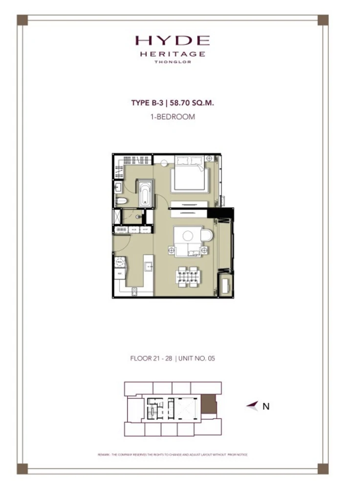 For rent: Hyde Heritage Thonglor, high floor, great view, fully furnished. Book now!