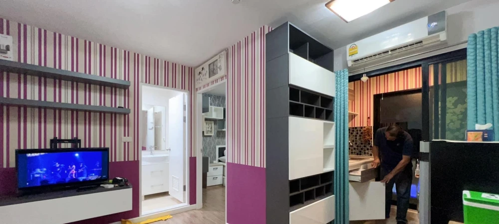 For rent: iCondo Salaya, 1 bedroom, 1 bathroom, beautiful wallpaper, fully furnished, hurry and reserve now!