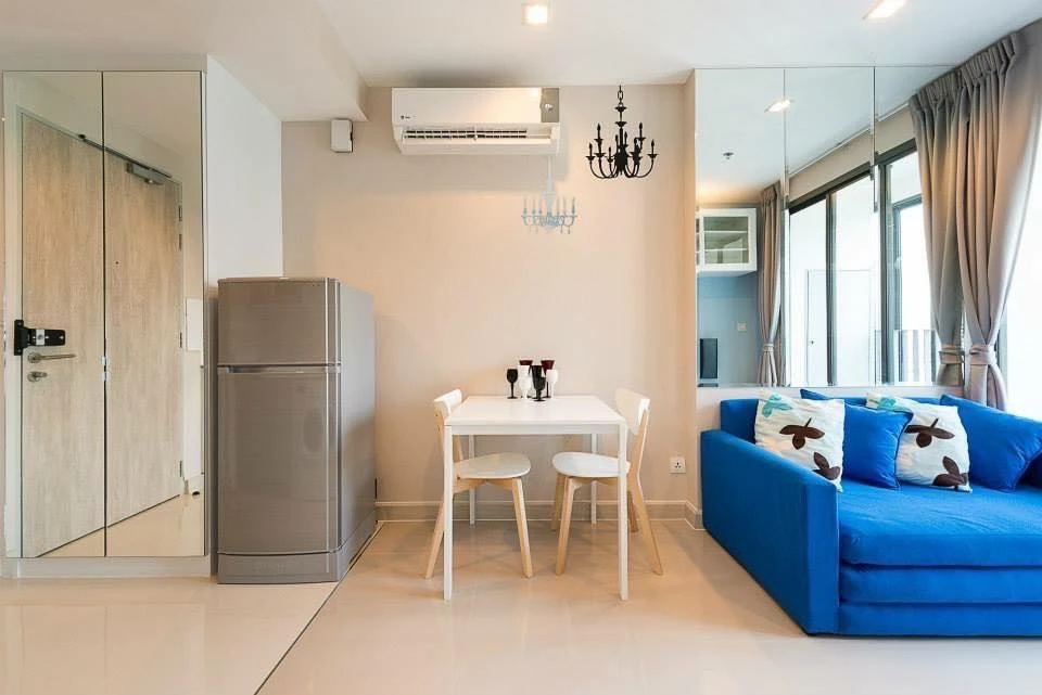 ให้เช่า Ideo Mobi Rama 9 ห้องแต่งน่าอยู่ เฟอร์ เครื่องใช้ไฟฟ้าครบ มาอต่ตัวเข้าอยู่ได้เลย อย่าพลาด