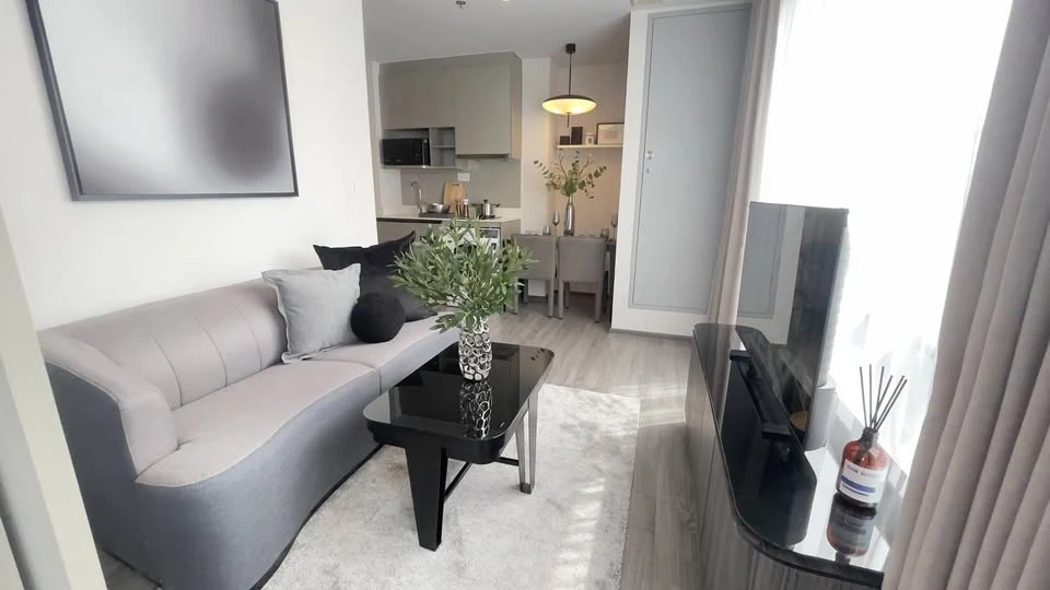 For rent: Ideo Mobi Rangnam, ready to move in, fully furnished + complete electrical appliances, spacious room, comfortable to live in, reserve now.